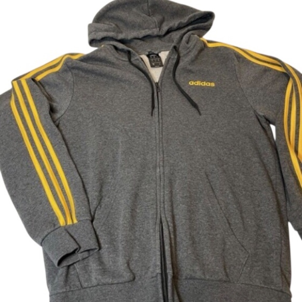 adidas essentials zip up hoodie with pockets men’s SZ small - Picture 6 of 8